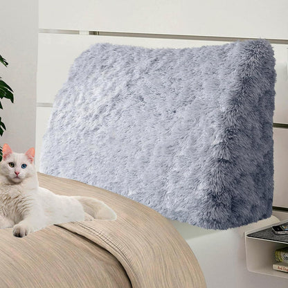 Fahymas Queen Size Wedge Headboard Pillow with Side Pockets, Velvet Back Support Reading Pillow with Removable Washable Cover