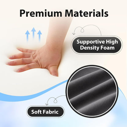 Fahymas Medium Foam Reading Pillow with Detachable Arms and Headrest, Bed Rest Back Support Pillow with Side Pockets