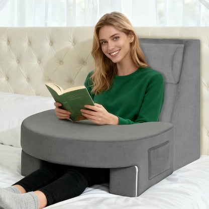 Fahymas Adjustable 3-Piece Reading Wedge Pillow Set with Laptop Tray, Modular Bed Rest Support System with Side Pockets