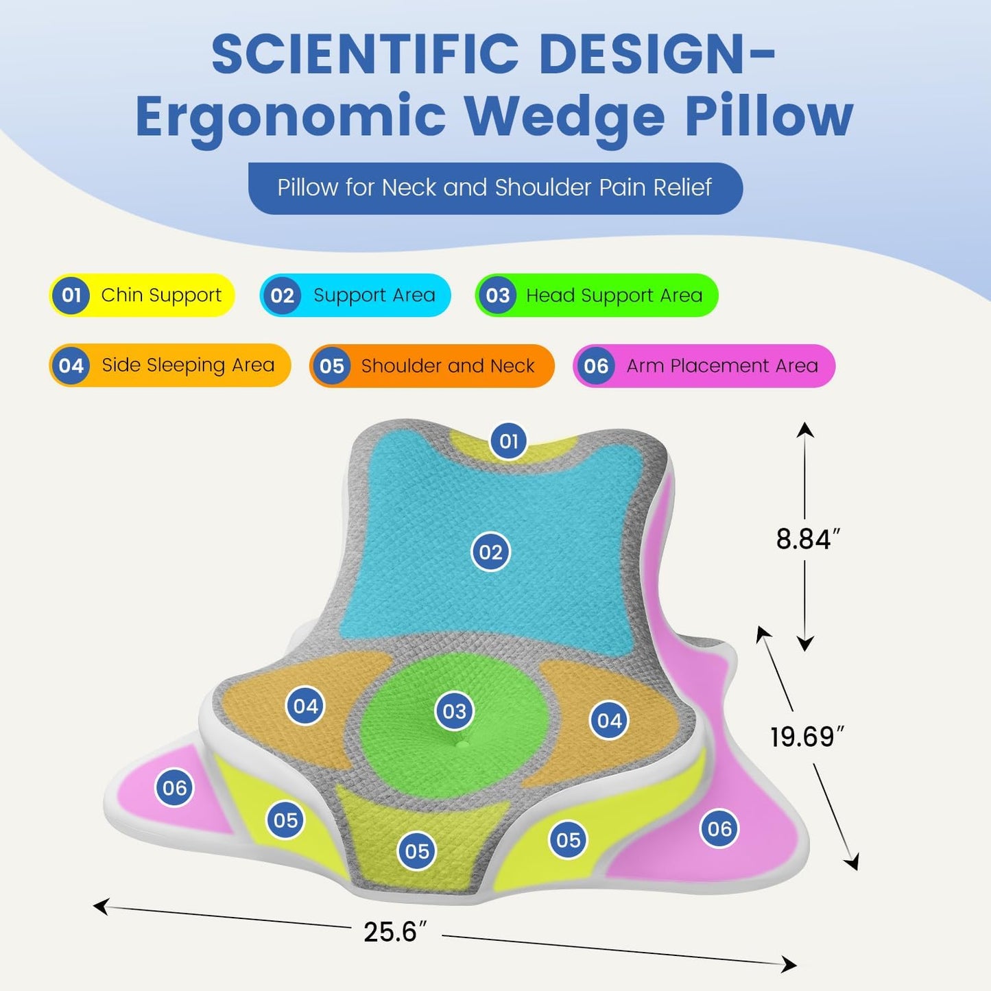 Fahymas Memory Foam Wedge Reading Pillow with Cooling Ice Silk Cover, Dual-Usage Bed Rest Support Pillow