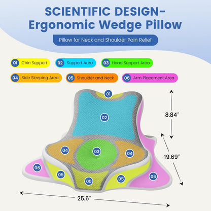 Fahymas Memory Foam Wedge Reading Pillow with Cooling Ice Silk Cover, Dual-Usage Bed Rest Support Pillow