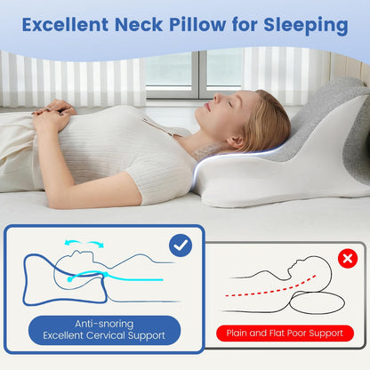 Fahymas Memory Foam Wedge Reading Pillow with Cooling Ice Silk Cover, Dual-Usage Bed Rest Support Pillow