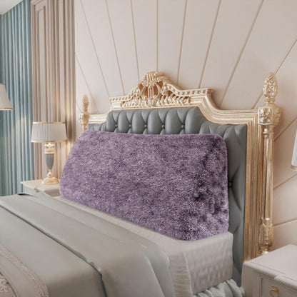 Fahymas Queen Size Wedge Headboard Pillow with Side Pockets, Velvet Back Support Reading Pillow with Removable Washable Cover